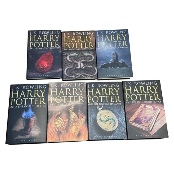 Harry Potter J.K. Rowling 7 Book Set Adult Black Cover UK Bloomsbury Unread - Picture 4 of 16